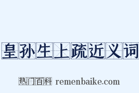 皇孙生上疏近义词是什么意思的图片